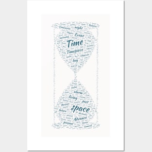 Sand Timer Silhouette Shape Text Word Cloud Posters and Art